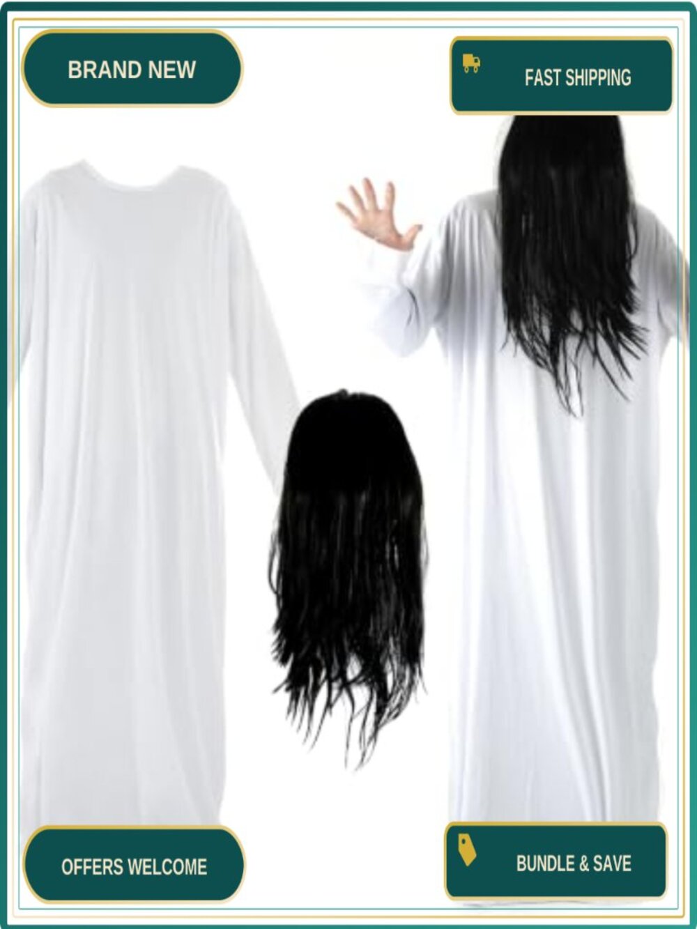 Ghost Costume Adult Women's Halloween Cosplay Dress Up Party Outfit